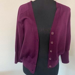 Esprit plum 3/4 sleeve sweater vest with pockets